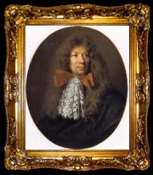framed  Nicolas de Largilliere Portrait of the painter Adam Frans van der Meulen., ta009-2